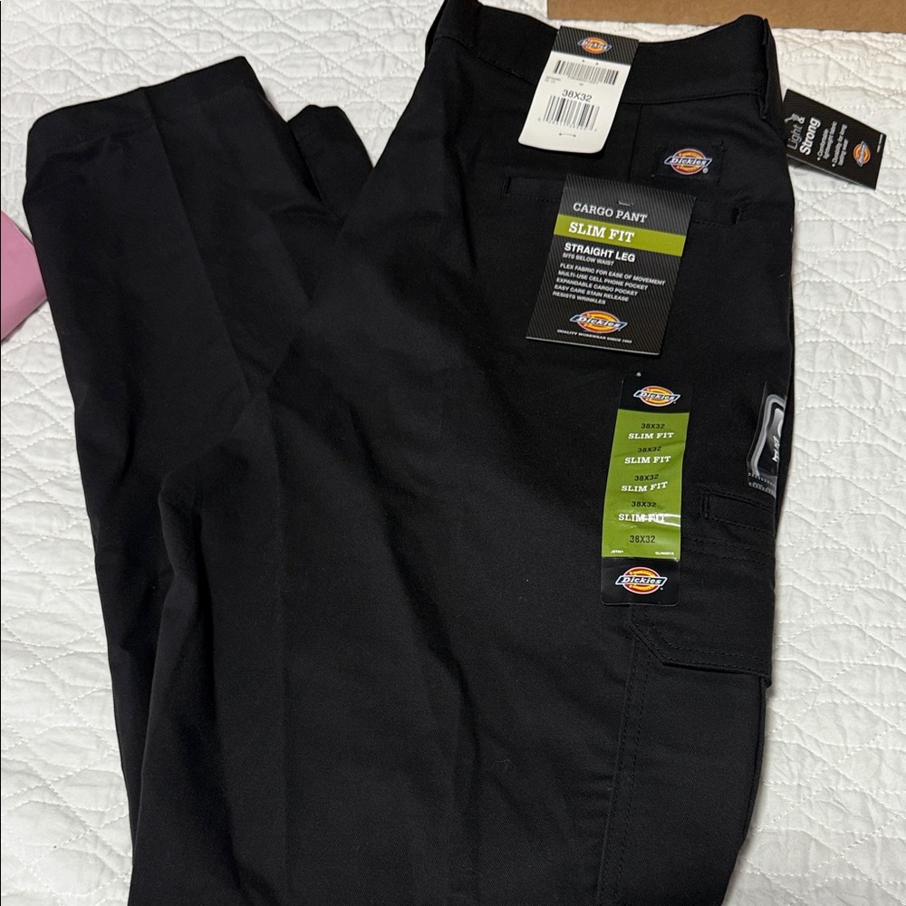 Dickies Men's Slim Fit Black Cargo Pants